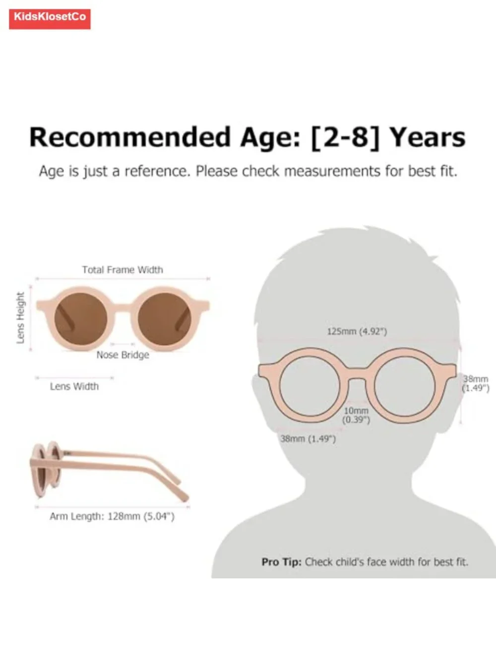 Toddler Sunglasses - Round UV400 Protection for Kids Age 2-8